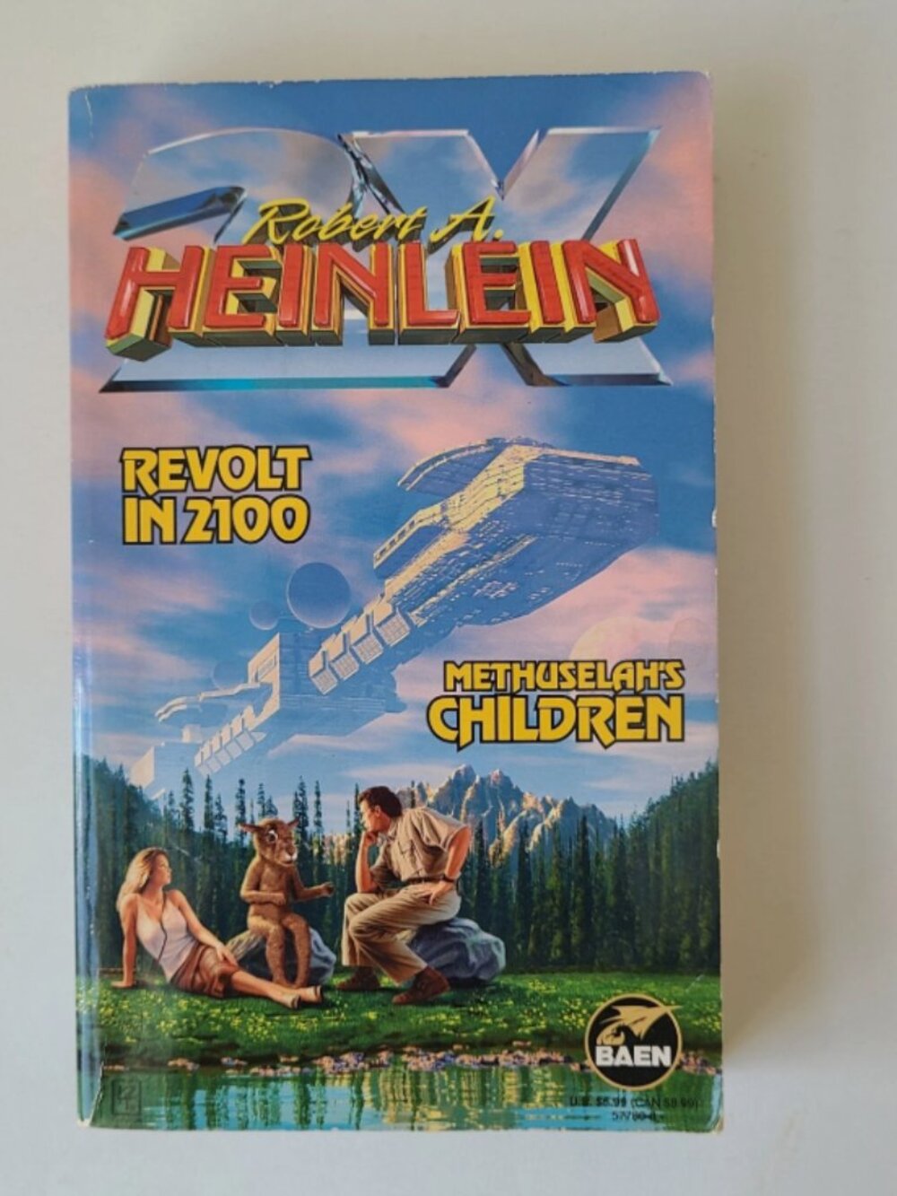 5/$15 Book Revolt in 2100 Methuselah's Children Heinlein MMPB Baen SciFi 2005
